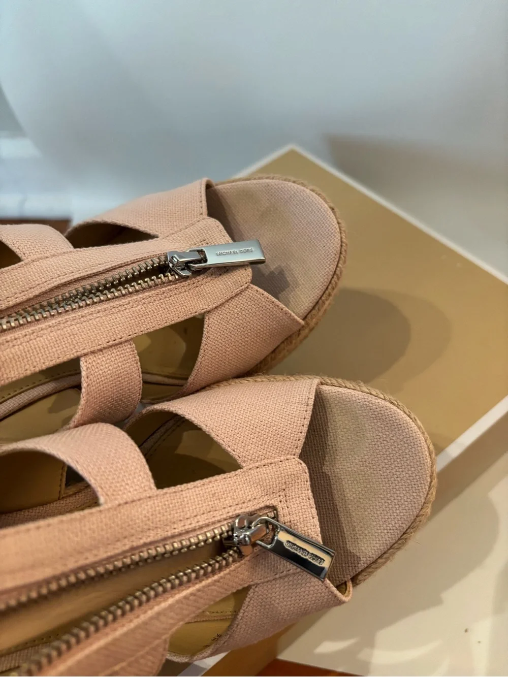 MICHAEL Michael Kors Blush Pink Strappy Wedge Sandals